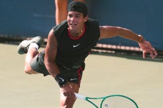 Guto Miguel em ação no US Open juvenil