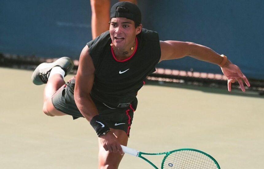 Guto Miguel em ação no US Open juvenil
