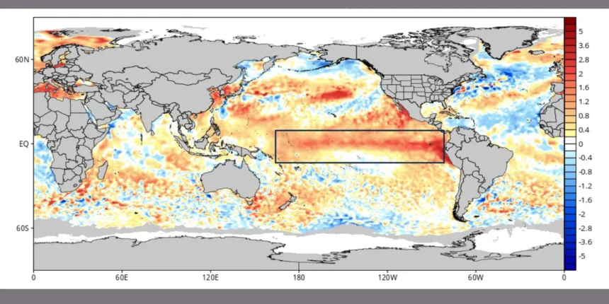 Brasília (DF), 18/06/2026 – EL NIÑO NO OCEANO. Ilustração Nottus/Divulgação