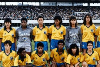 China. FOTO DE ARQUIVO - Jogadoras da Seleção brasileira de Futebol Feminino de 1988 posada. Em pé: Pelezinha, Suzana, Lica, Flordelis, Suzy, Simone, Elane e Fia. Agachadas: Russa, Roseli, Fanta, Michael Jackson, Marcinha, Sandra e Sissi.. Foto: Acervo Museu do Futebol/Divulgação