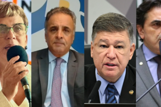 Urna eletrônica em seção de votação no Brasil