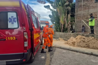 Área onde ocorreu o acidente com andaime em Araxá
