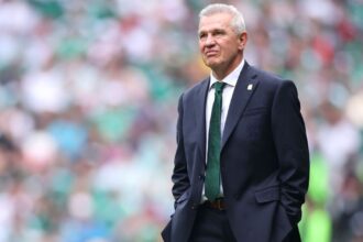 Javier Aguirre, técnico do México, no confronto contra a África do Sul, válido pela abertura da Copa do Mundo