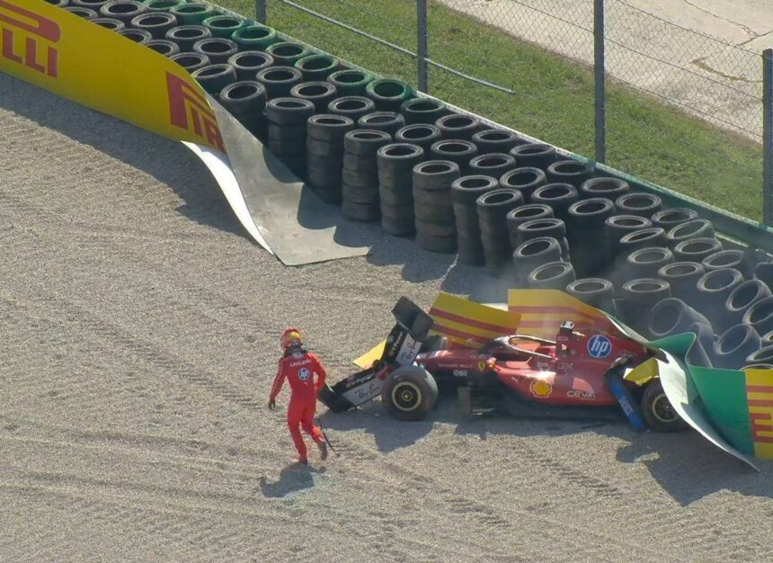 Leclerc, da Ferrari, bateu no GP de Monza