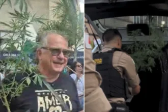 Candidato leva pé de maconha ao Centro de BH e arruma problema com a PM