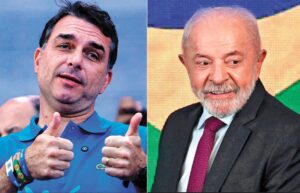 Senador Flávio Bolsonaro (PL) e o presidente Lula (PT)