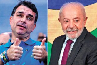 Senador Flávio Bolsonaro (PL) e o presidente Lula (PT)