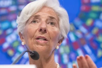 Christine Lagarde durante reunião econômica