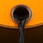 Bandeira do Irã e instalações petrolíferas