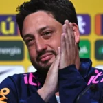 Jogadoras da seleção brasileira de futebol feminino em partida oficial