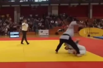 Timo Cavelius durante competição de judô