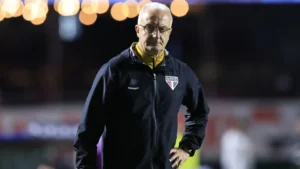 Jogadores do São Paulo em partida oficial do Campeonato Brasileiro