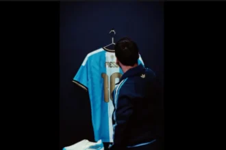 Camisa especial de Lionel Messi para a despedida da seleção argentina