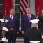 Presidente dos EUA, Donald Trump, ao lado do presidente da China, Xi Jinping 23 de setembro de 2026 REUTERS/Kevin Lamarque