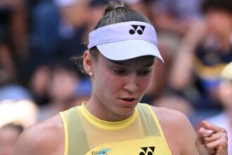 Elena Rybakina durante partida do US Open