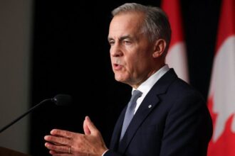 Mark Carney, primeiro-ministro do Canadá, em evento oficial