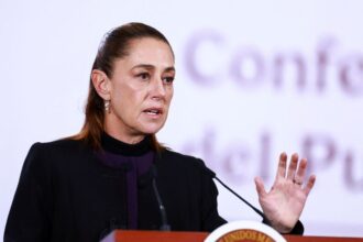 Claudia Sheinbaum durante declaração sobre a soberania do México