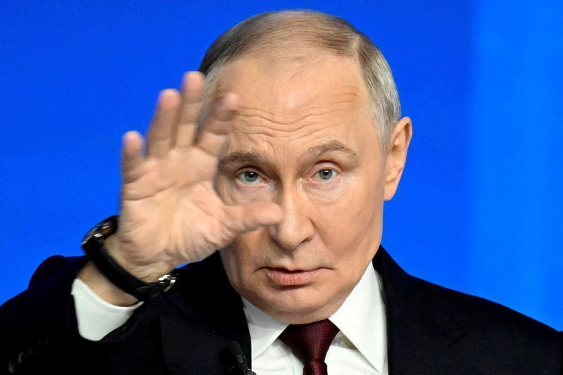Presidente da Rússia, Vladimir Putin, durante entrevista coletiva em Moscou