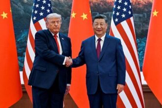 Imagem editorial pendente sobre a disputa entre EUA e China por inteligência artificial
