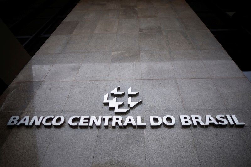 O logotipo do Banco Central do Brasil é visto em sua sede, em Brasília