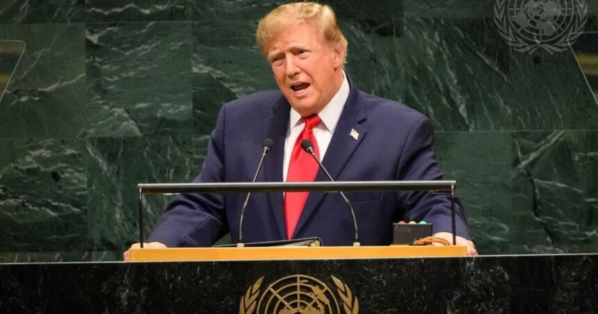 Presidente dos Estados Unidos Donald Trump discursa na Assembleia Geral da ONU 2026