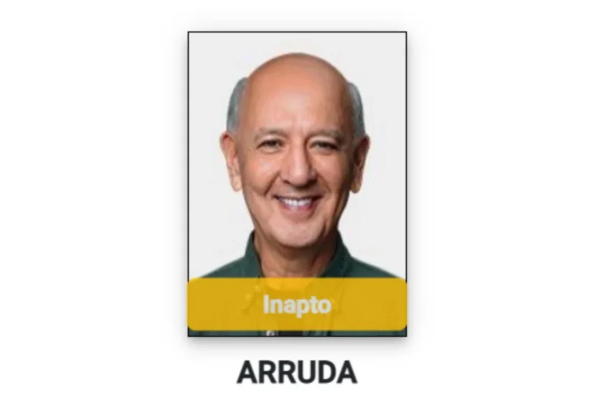 Arruda consta como “inapto” no sistema eleitoral após decisão do TSE