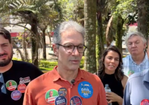 Romeu Zema (Novo) durante campanha