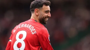 O meia Bruno Fernandes em partida pela seleção portuguesa