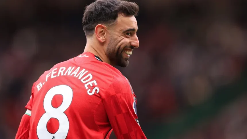 O meia Bruno Fernandes em partida pela seleção portuguesa