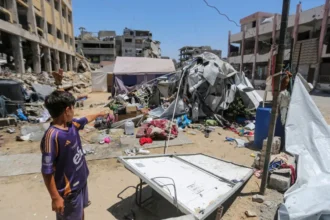 Destruição na Faixa de Gaza após anos de conflito armado