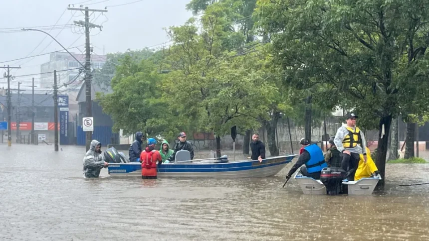Alagamentos em Porto Alegre durante a enchente de 2024