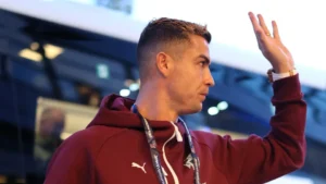 Cristiano Ronaldo em partida pela seleção portuguesa