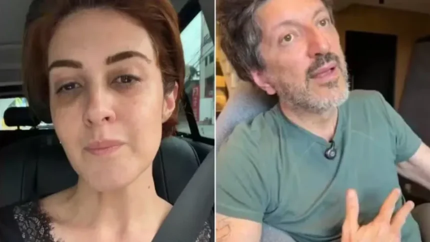 Mila Seidl durante despedida de Lito Sousa