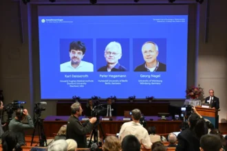 Fachada do prédio onde é anunciado o Prêmio Nobel em Estocolmo