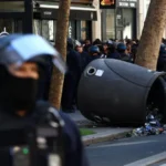 Protestos estudantis e forças de segurança na França