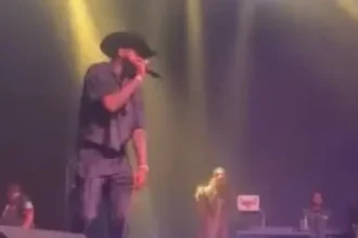 Silhueta de cantor em show ao vivo