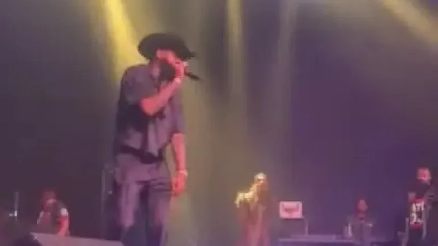Silhueta de cantor em show ao vivo